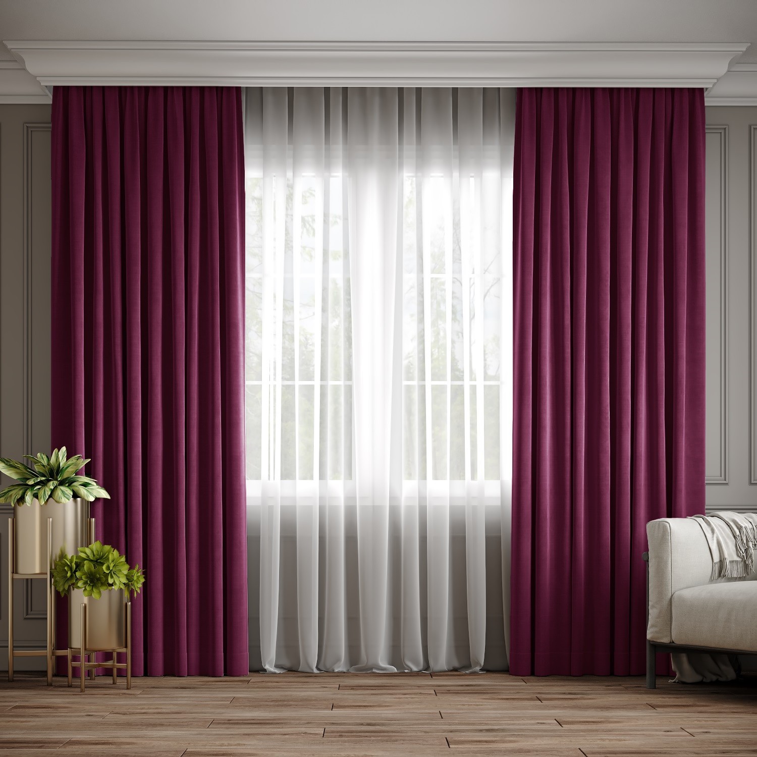 

Комплект штор Ann-Tailor микровелюр Марсала 200x270 см 2 шт (99)