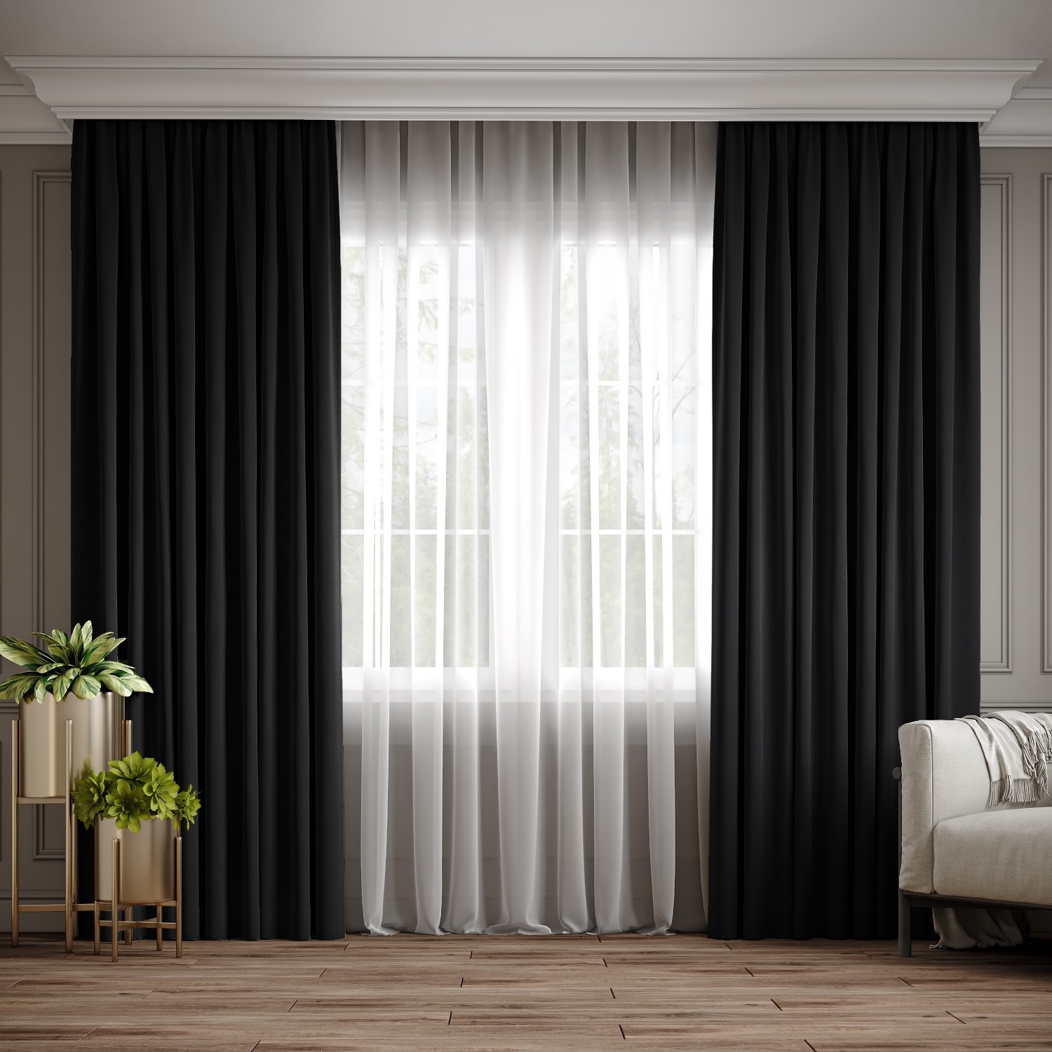 

Комплект штор Ann-Tailor микровелюр Черный 200x270 см 2 шт (194)