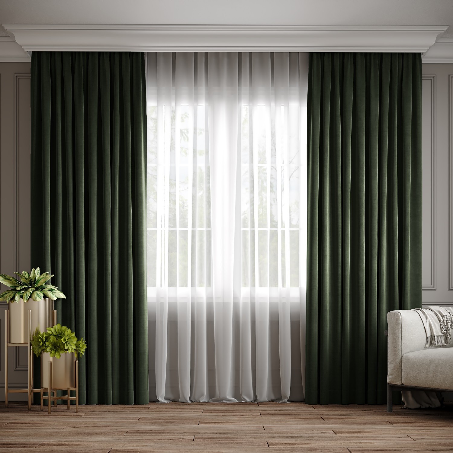 

Комплект штор Ann-Tailor микровелюр Изумрудный 200x270 см 2 шт (588)
