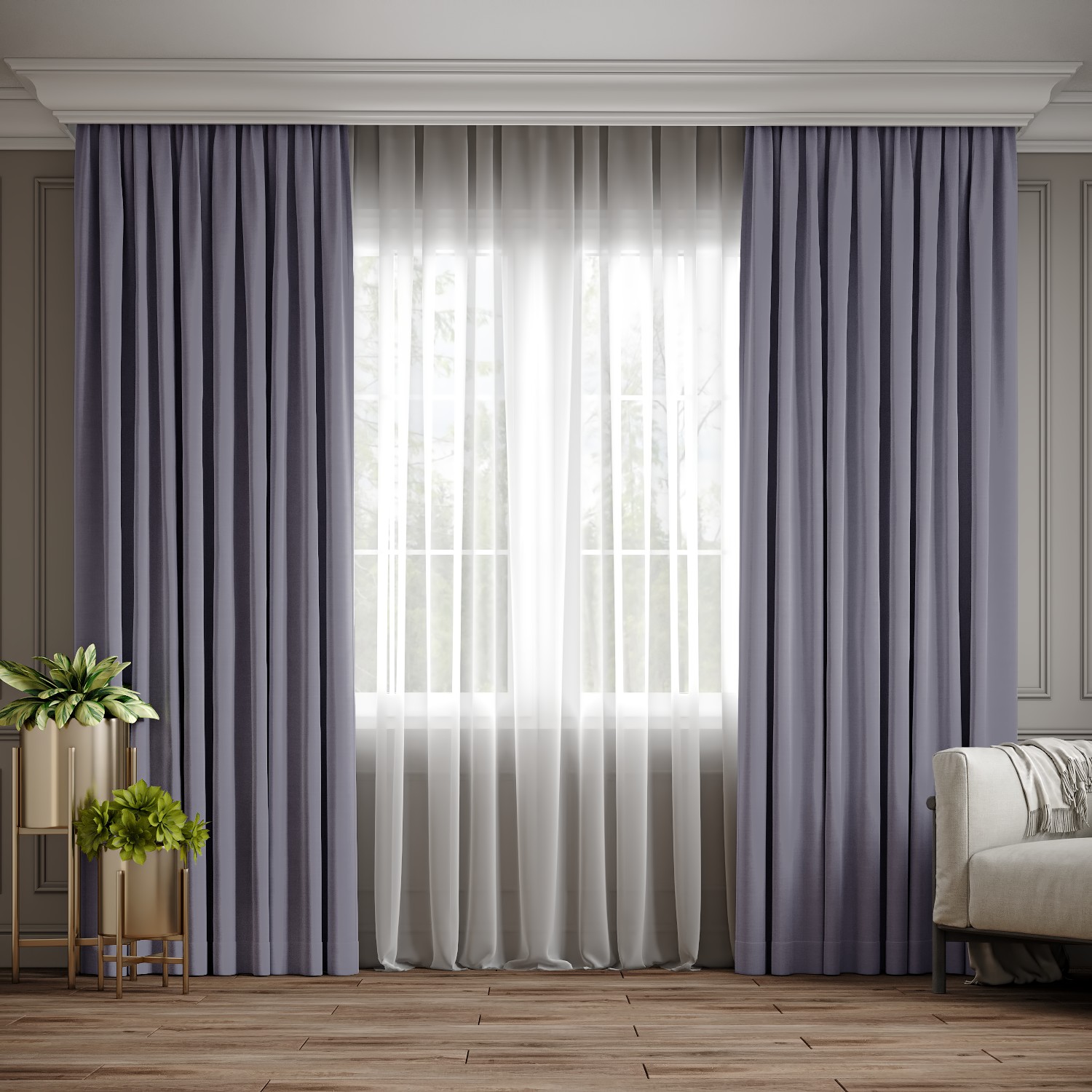 

Комплект штор Ann-Tailor микровелюр Лиловый 300x270 см 2 шт (203)