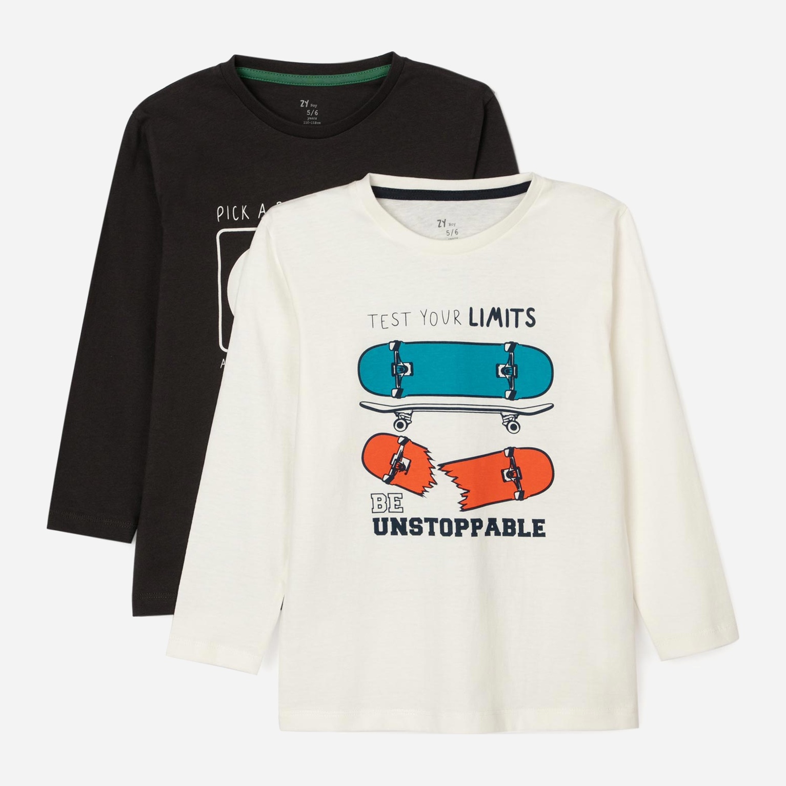 

Футболка с длинными рукавами Zippy 31033061 110 см 2 шт Белая