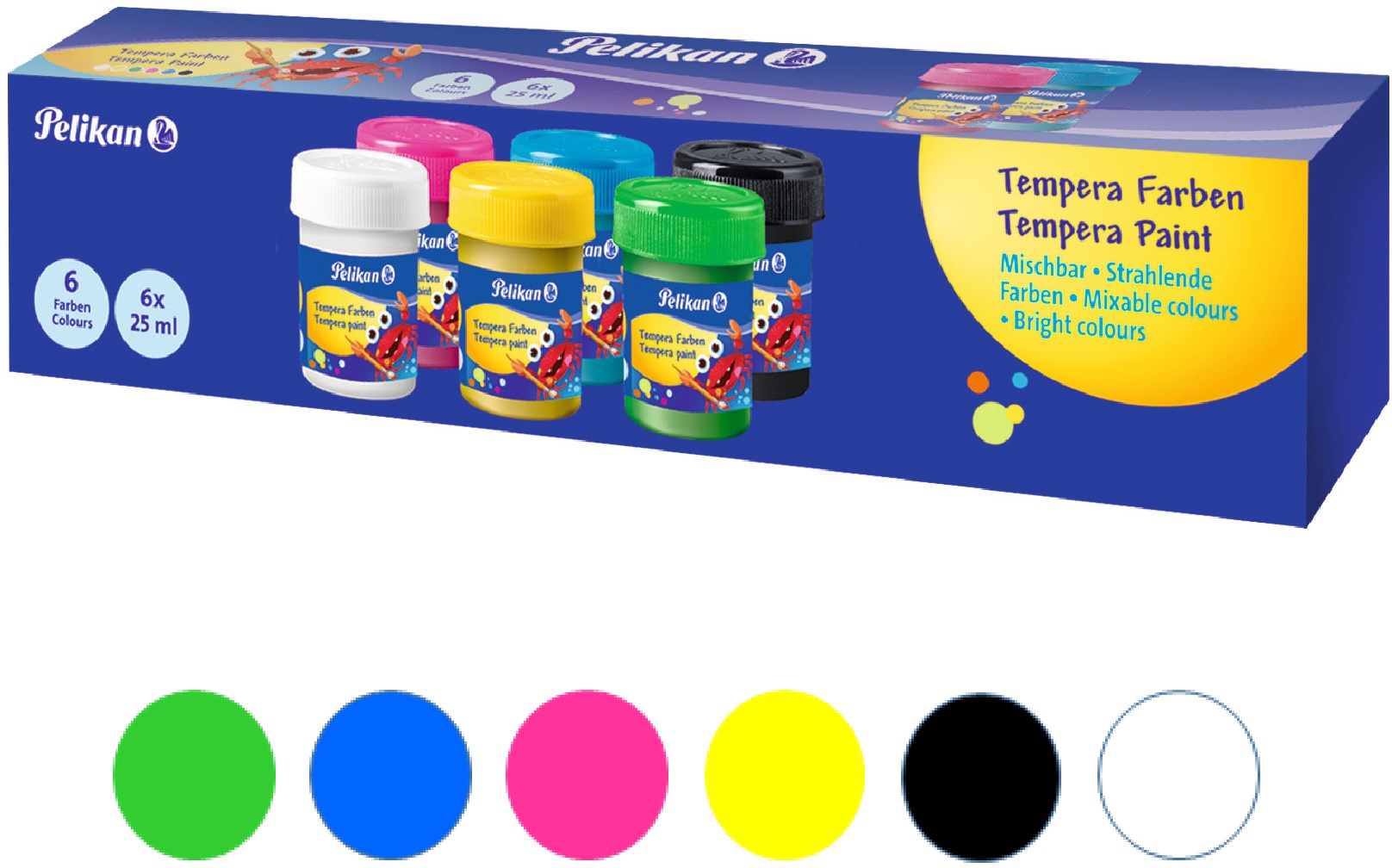 

Краски гуашь темперные Pelikan Tempera 25 мл 6 базовых цветов (804882)