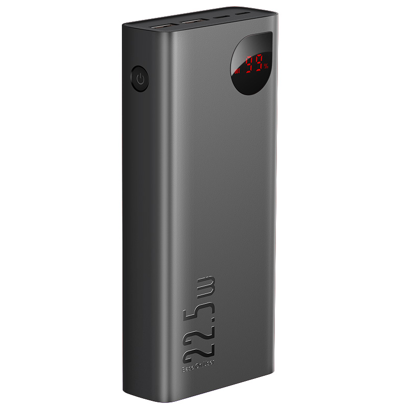 

УМБ Powerbank BASEUS Adaman Metal Display Quick 30000mAh |2USB/1Type-C, 5A/22.5W, PD/QC| (PPIMDA-C0A) Black