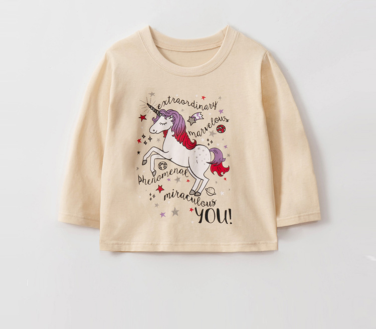 

Лонгслив для девочки с рисунком единорог бежевый Magic Berni Kids (110) Бежевый