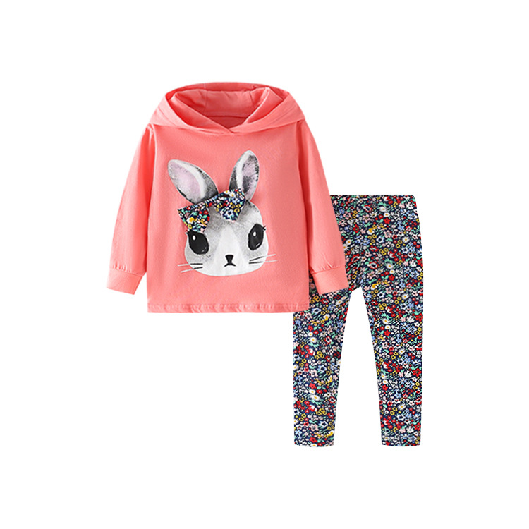 

Костюм для девочки 2 в 1 с рисунком кролика персиковый Fashionable Berni Kids (100) Персиковый (59232)