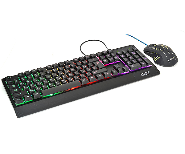 

Комплект проводная клавиатура и мышь c RGB подсветкой KEYBOARD UKC 4958 (4958-22)
