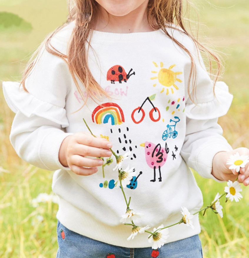 

Свитшот для девочки с рюшами белый Rawbow Berni Kids (120) Белый