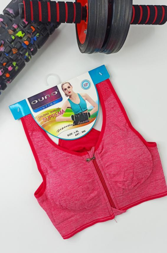

Топ спортивный OUNO на молнии с поролоном L-XL розовый (866)