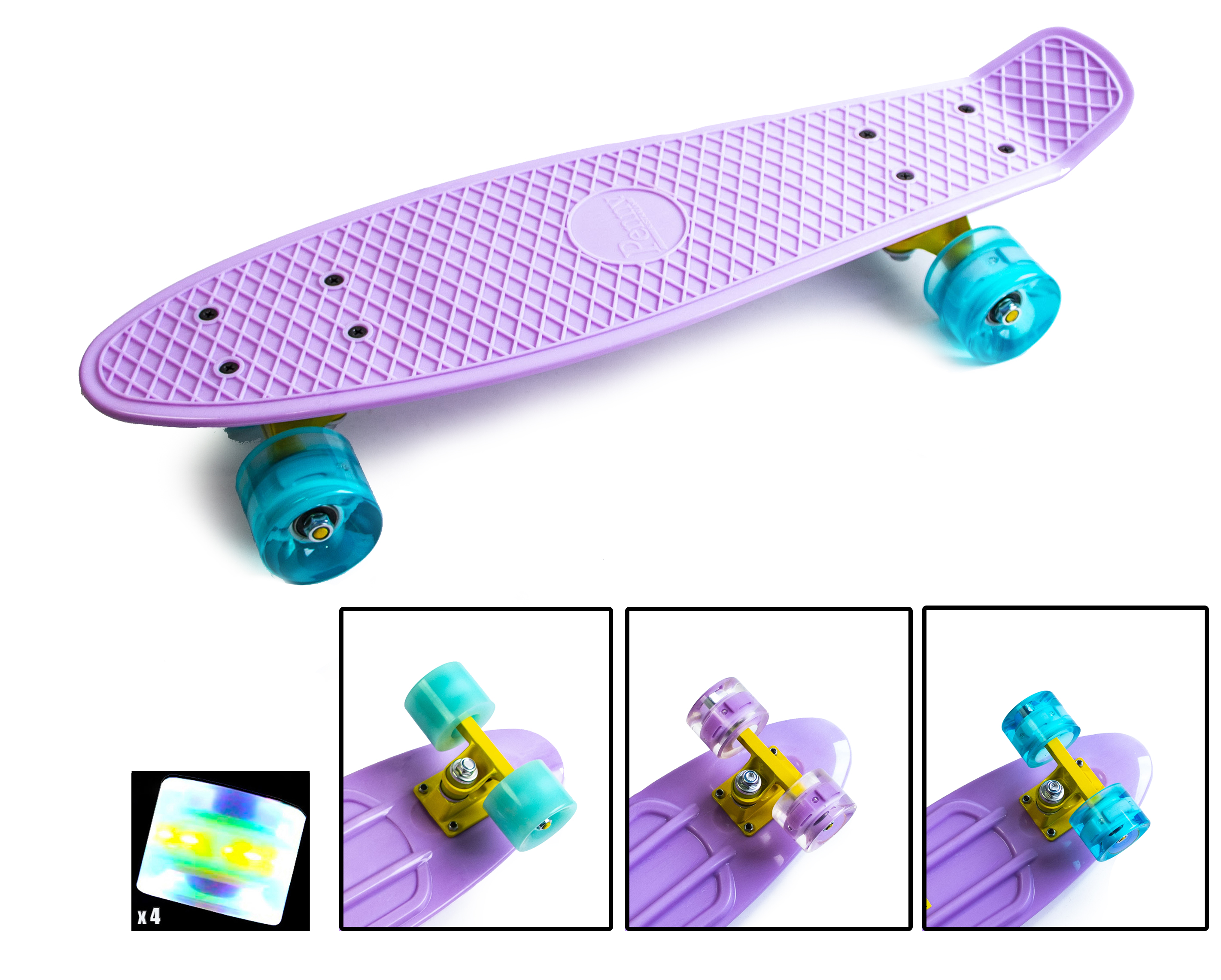 

Penny Board. Лиловый цвет. Светящиеся колеса.