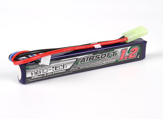 

Аккумулятор LiPo 2S 7.4V 1200mah 15-25C mini tamiya Turnigy nano-tech Airsoft для страйкбола