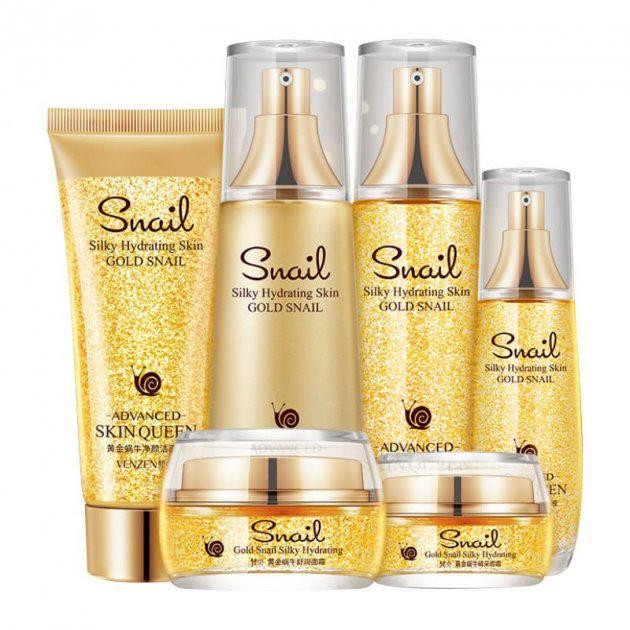 Набор корейской косметики для лица Venzen Silky Hydrating, с муцином ...