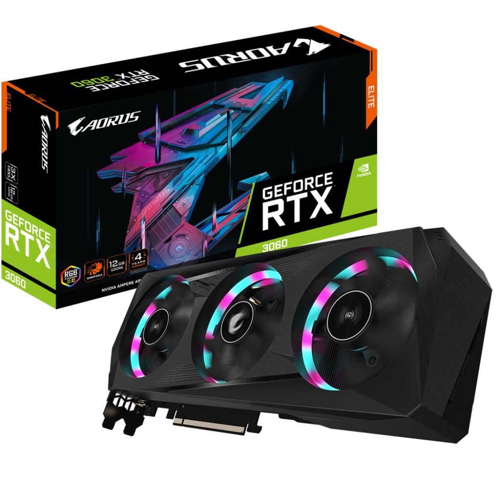 

Видеокарта Gigabyte GeForce RTX3060 12Gb AORUS ELITE 2.0 LHR (GV-N3060AORUS E-12GD 2.0)