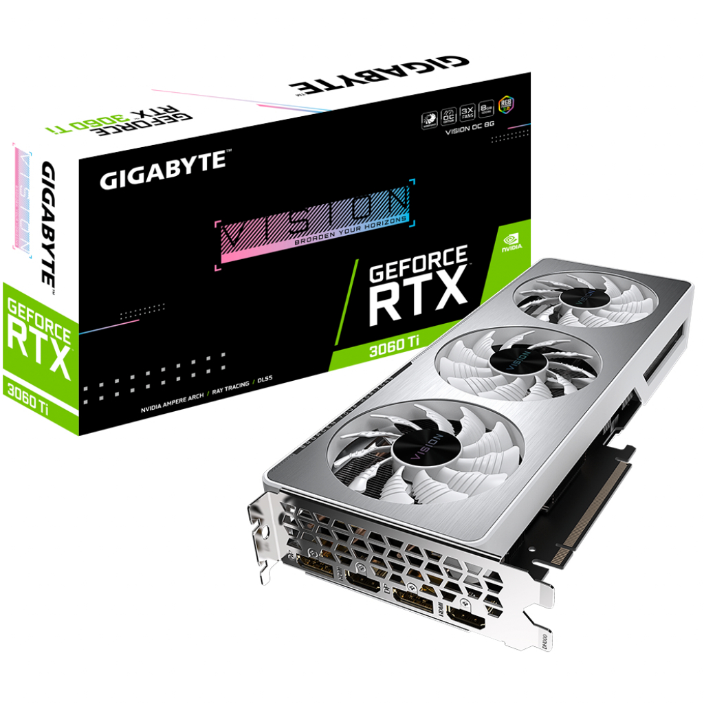 

Видеокарта Gigabyte GeForce RTX3060Ti 8Gb VISION OC 2.0 LHR (GV-N306TVISION OC-8GD 2.0)