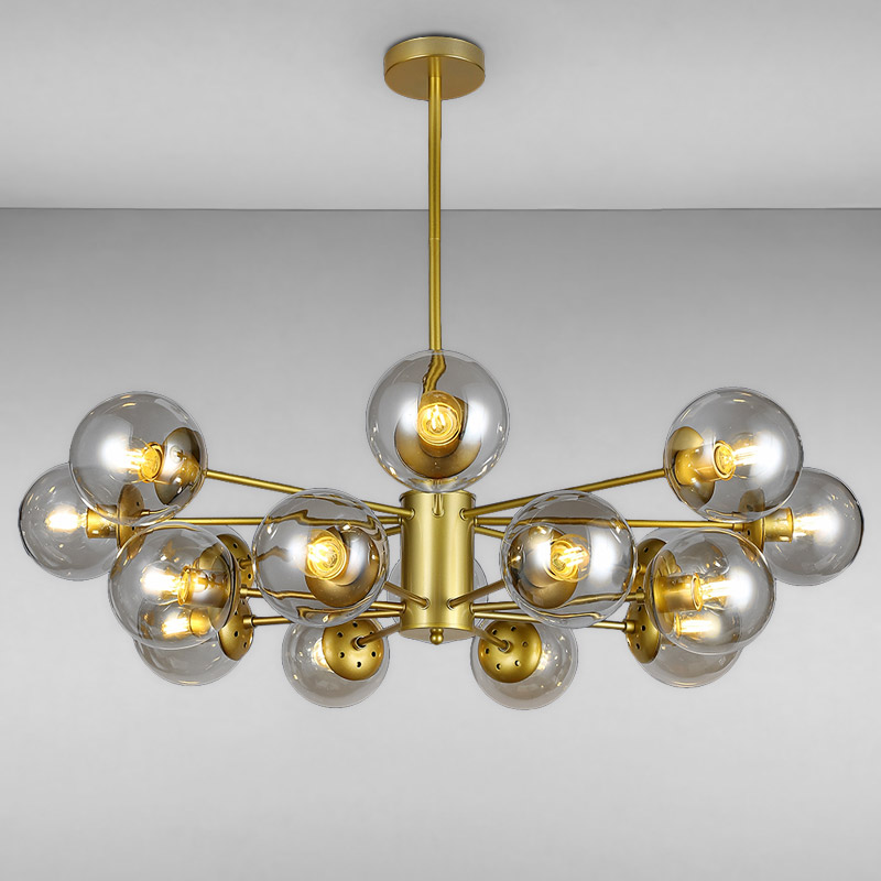 

Люстра молекула підвісна Light House LS-14858-16 GD+CL золото