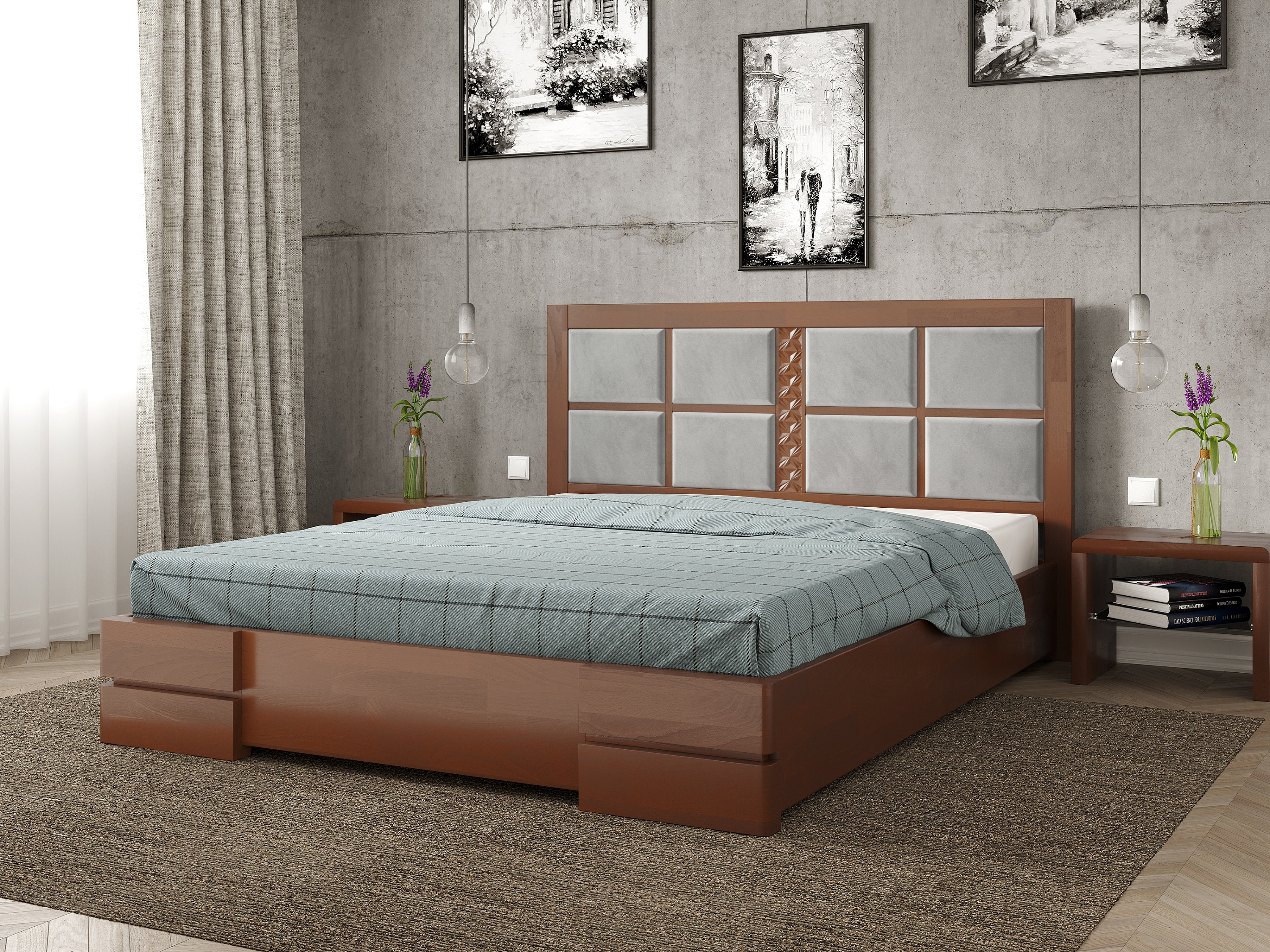 

Кровать Кардинал 2 с механизмом Arbordrev (160*200) сосна Яблоня + Riviera 21
