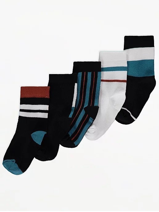 

Набор носков George в полоску  5 пар разноцветные, Набор носков George в полоску 23-26 5 пар разноцветные