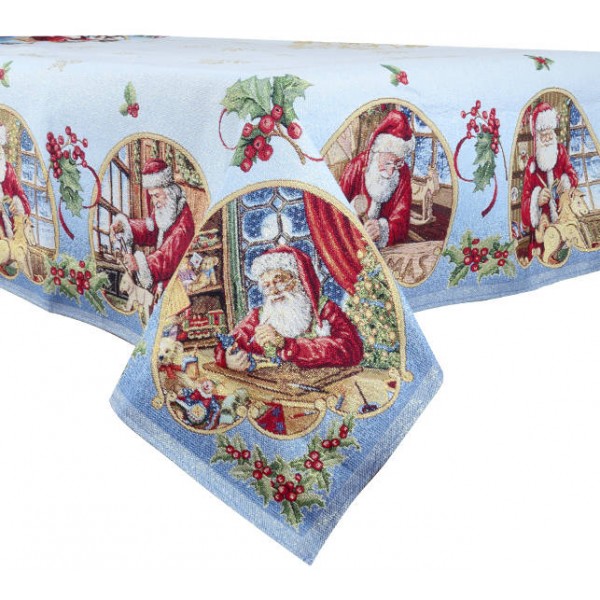 

Скатерть новогодняя гобеленовая с люрексом Lefard Дед Мороз 140х180 см