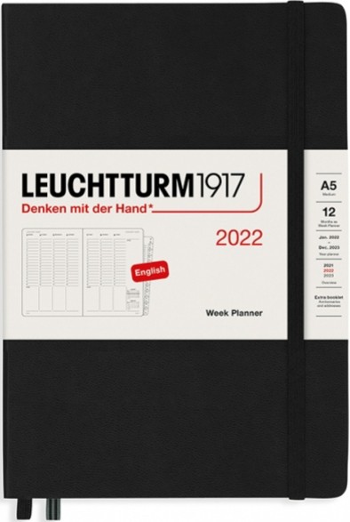 

Щотижневик вертикальний Leuchtturm1917 на 2022 рік середній 14,5 х 21 см чорний