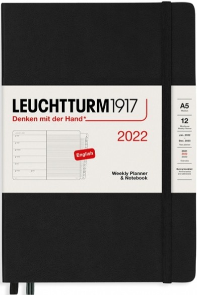 

Щотижневик з місцем для записів Leuchtturm1917 на 2022 рік середній 14,5 х 21 см чорний