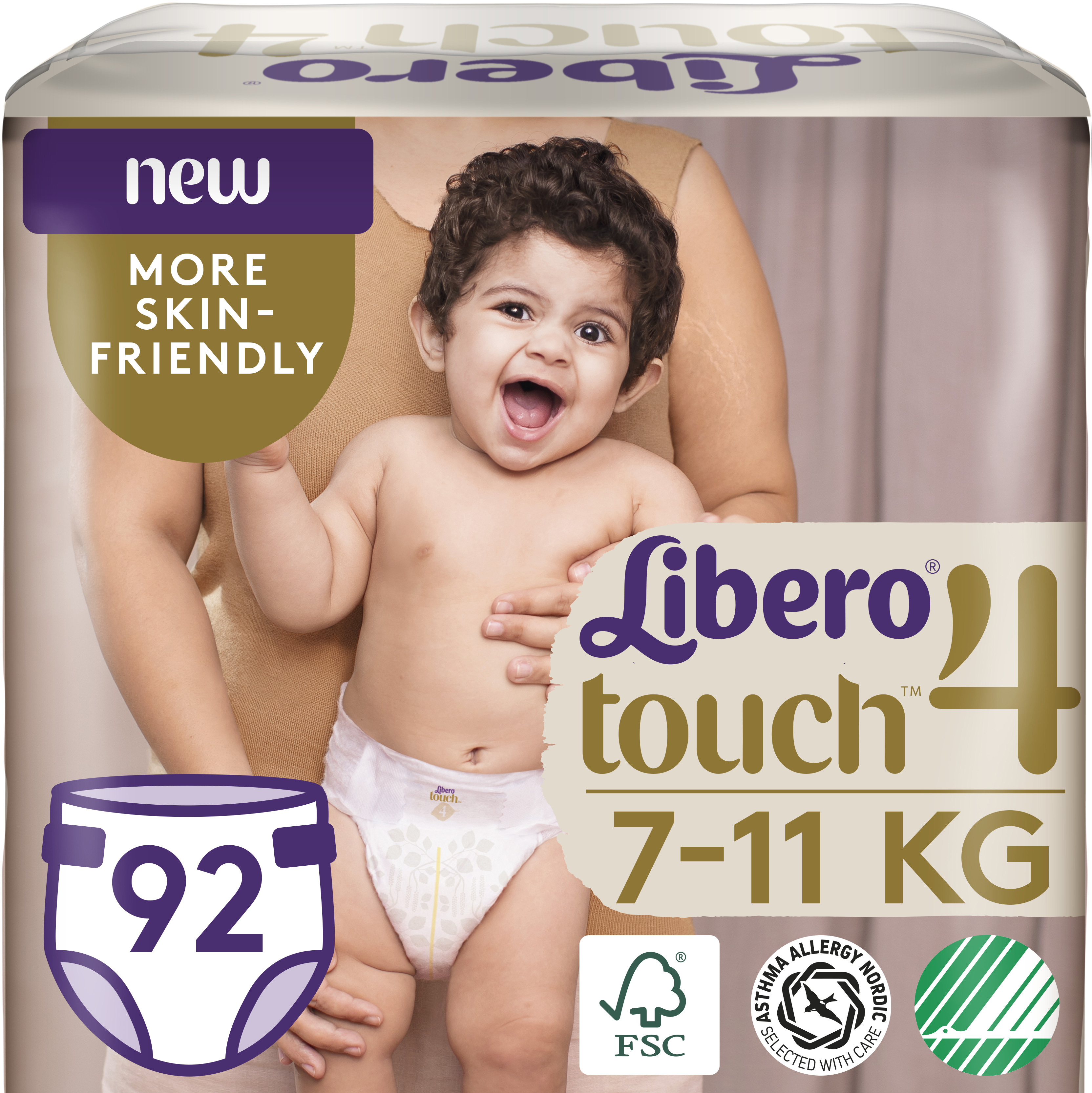 

Подгузники Libero Touch 4 7-11 кг одноразовые 92 шт (7322541301747)