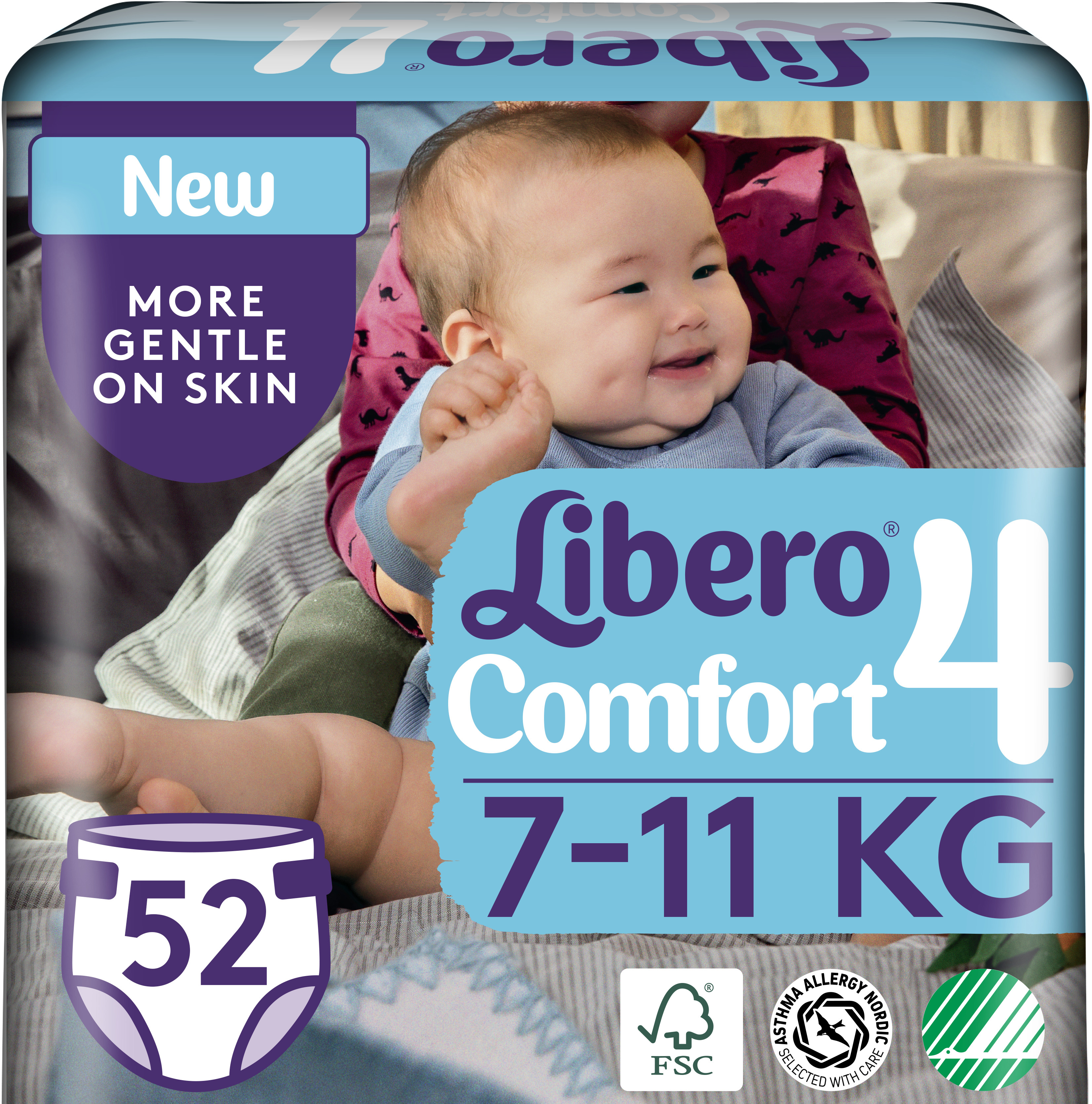 Акция на Подгузники Libero Либеро Comfort 4 7-11 кг 52 шт одноразовые (7322541083674) от Rozetka UA
