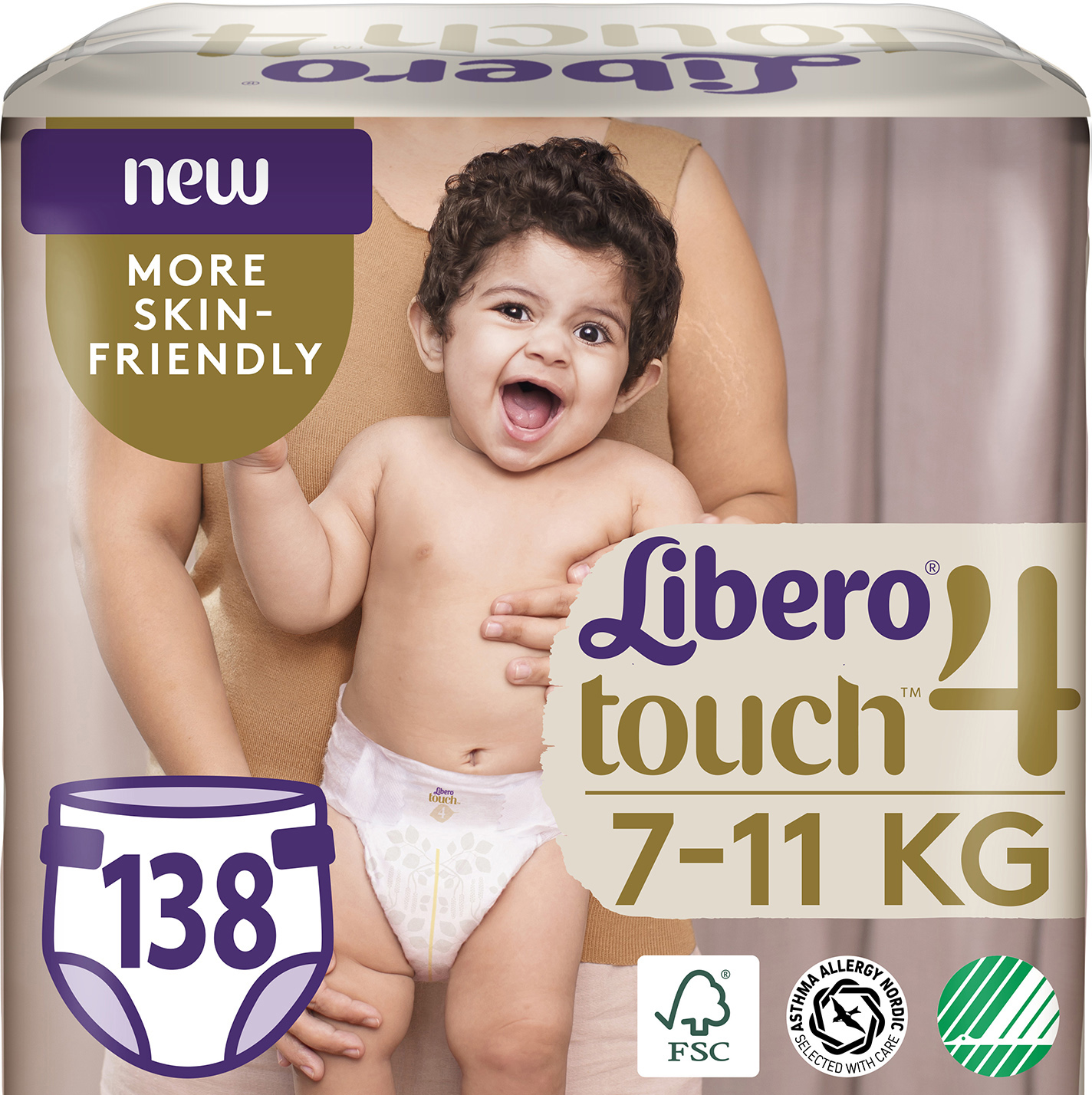 

Подгузники Libero Touch 4 7-11 кг одноразовые 138 шт (7322541430690)