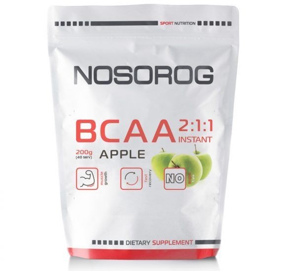 

Аминокислота Nosorog Nutrition BCAA (бцаа) 2:1:1 200 г