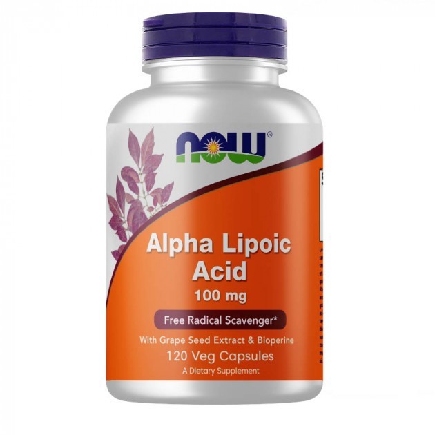 

Амінокислота NOW Alpha Lipoic Acid 100 мг 120 капсул