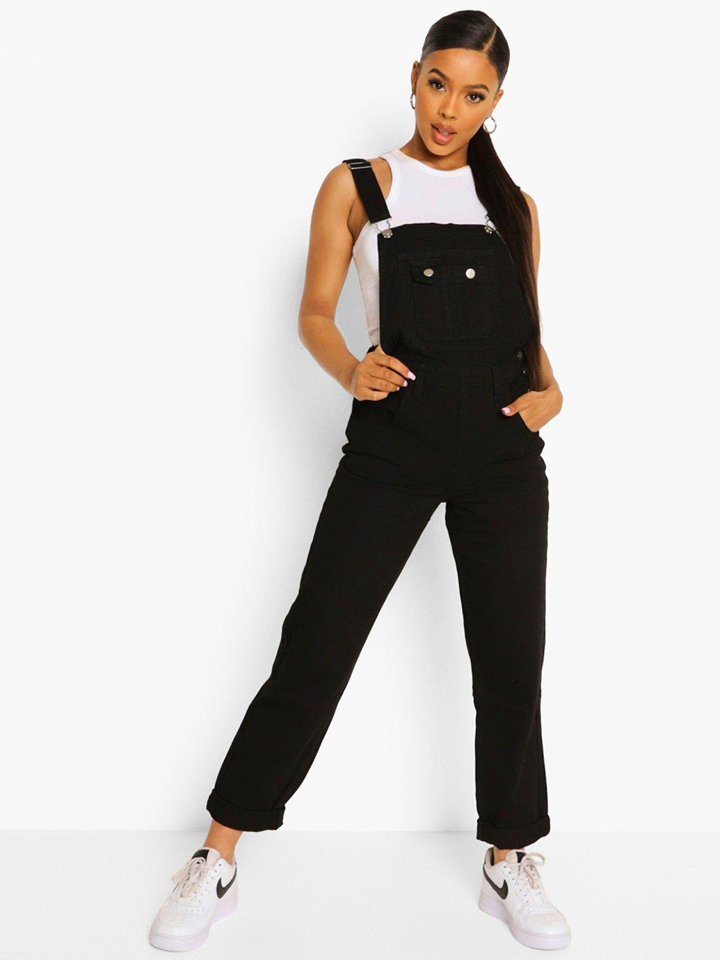 

Полукомбинезон джинсовый Boohoo bh04500072 38 Черный