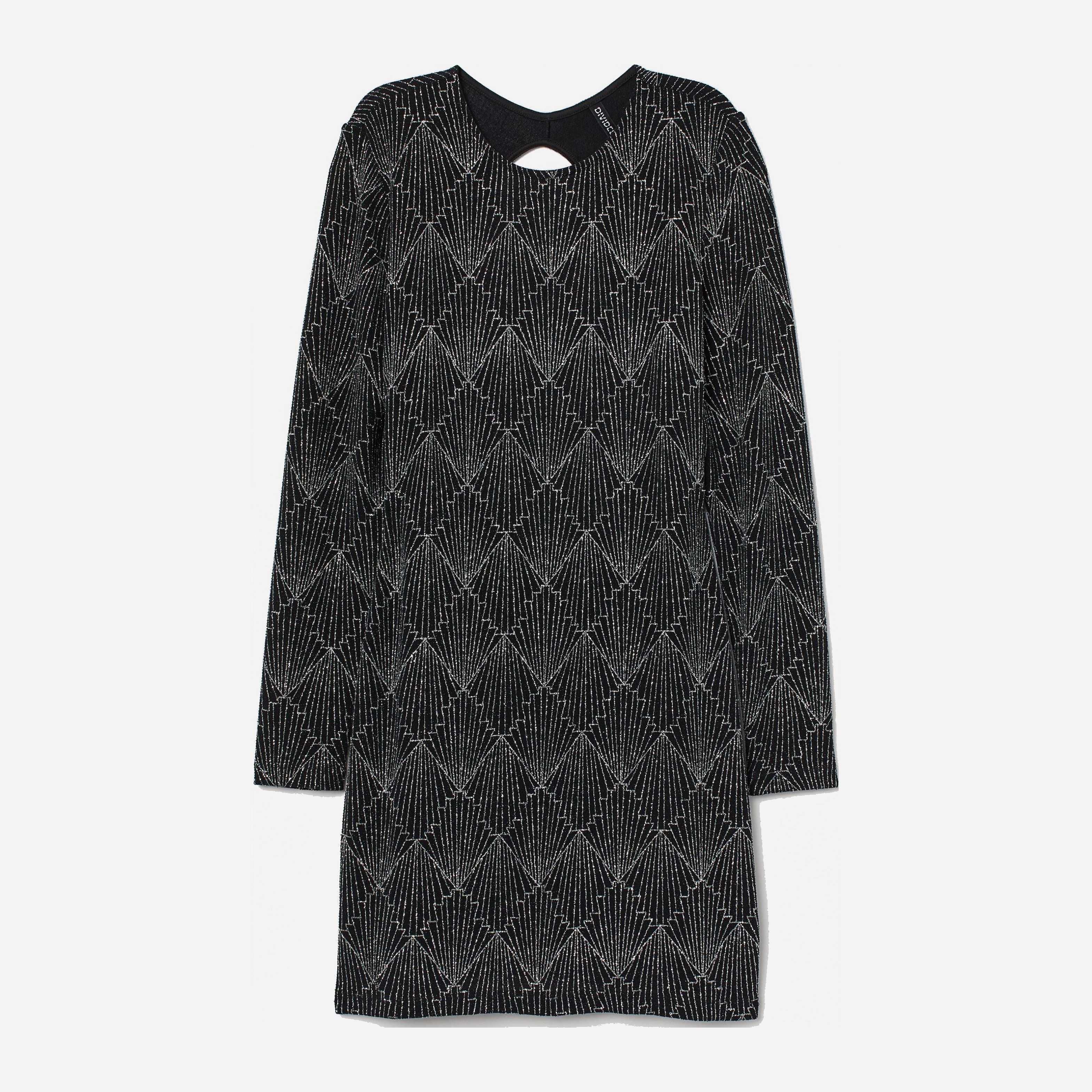 

Платье H&M 7512140 XS Черное с серебристым
