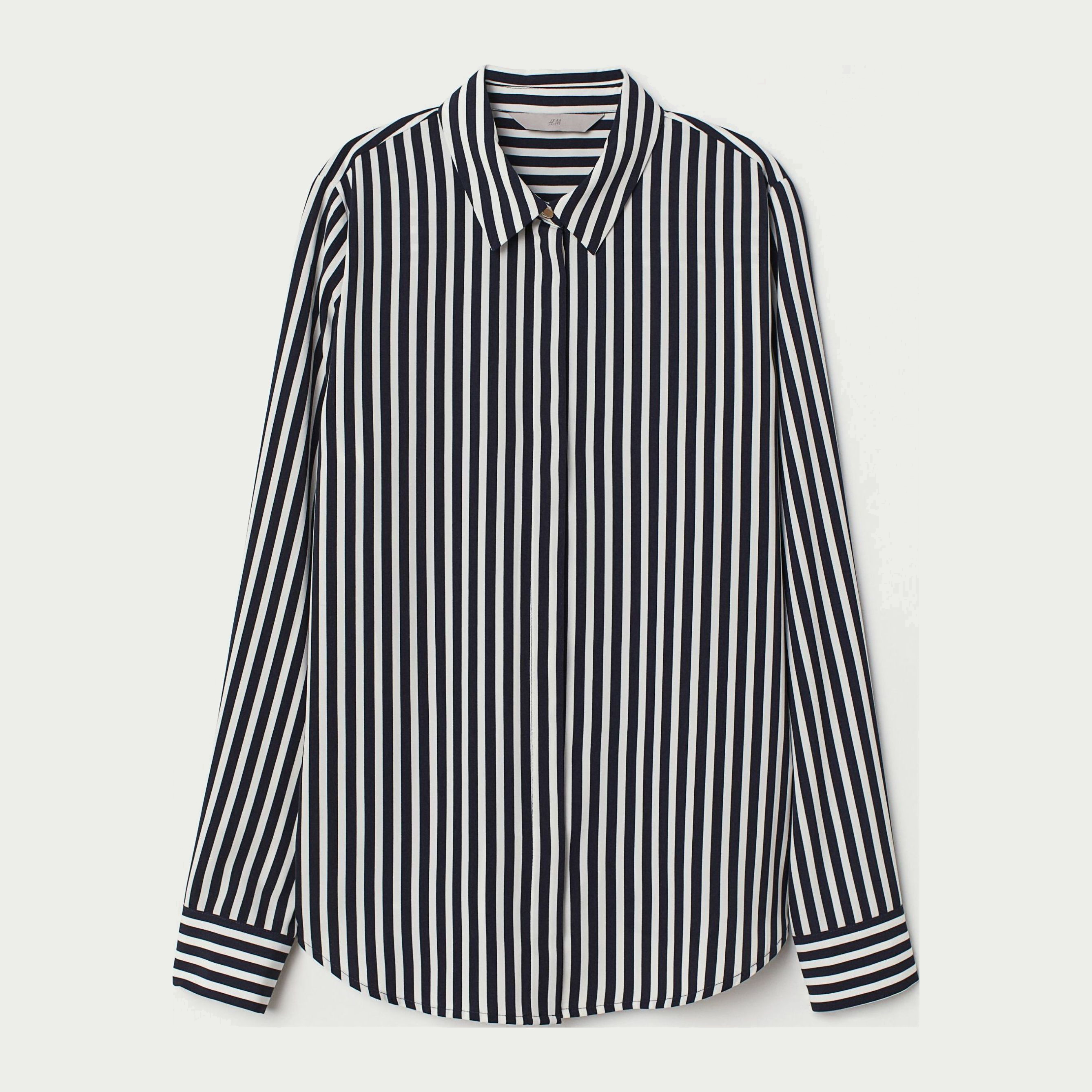 

Рубашка H&M 6956329 34 Белая с черным
