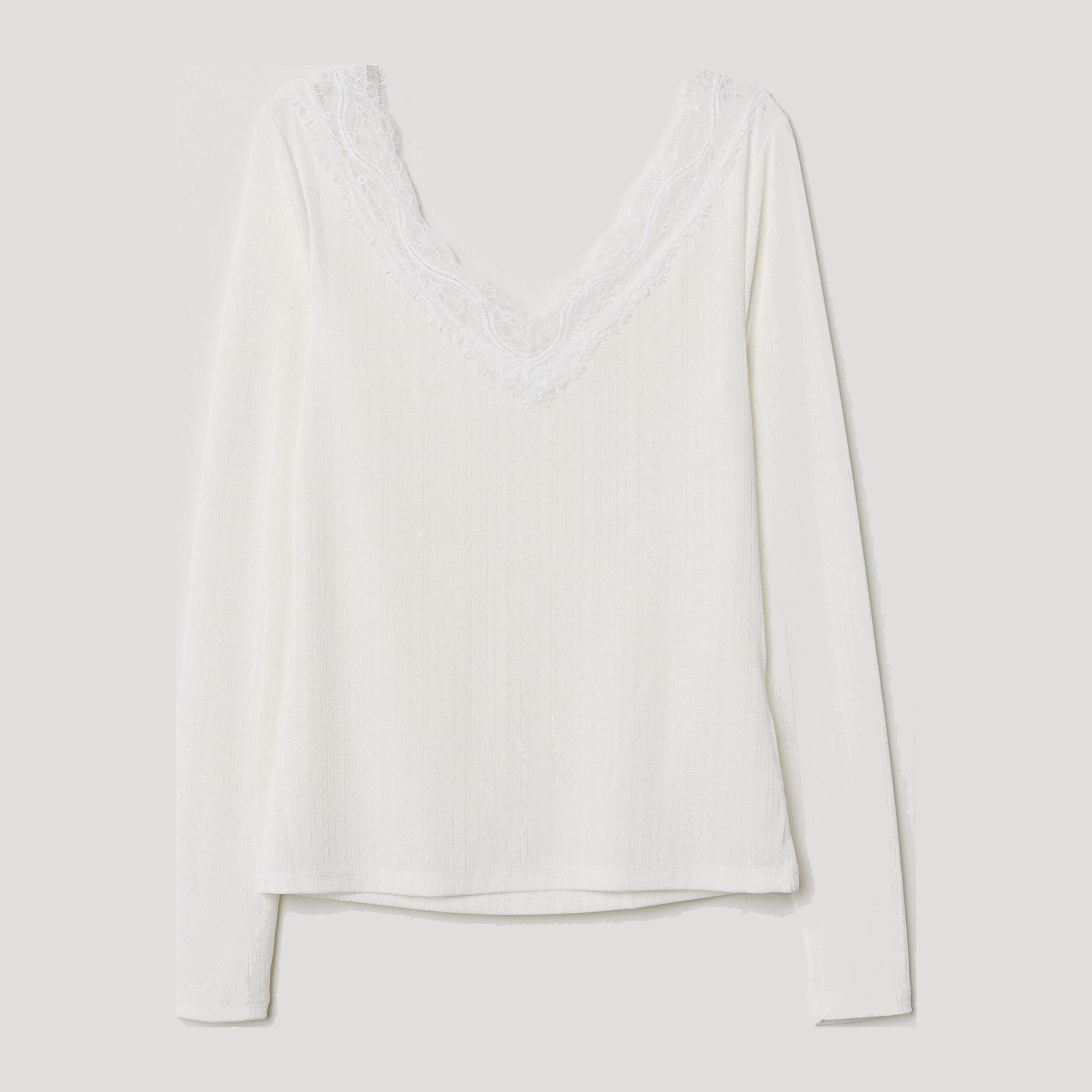 

Лонгслив H&M 6151419 XS Белый