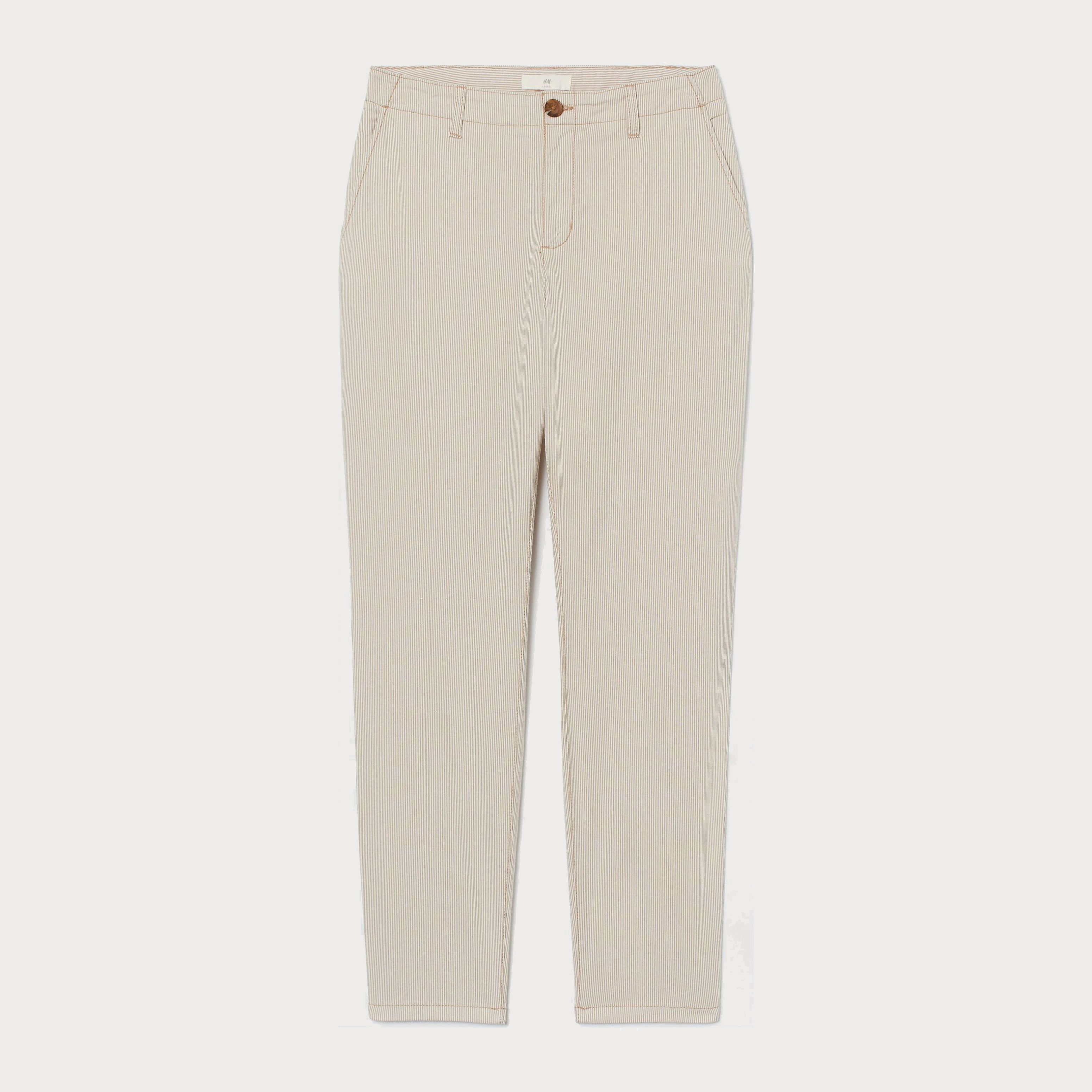 

Брюки H&M 7504241 38 Бежевые с белым