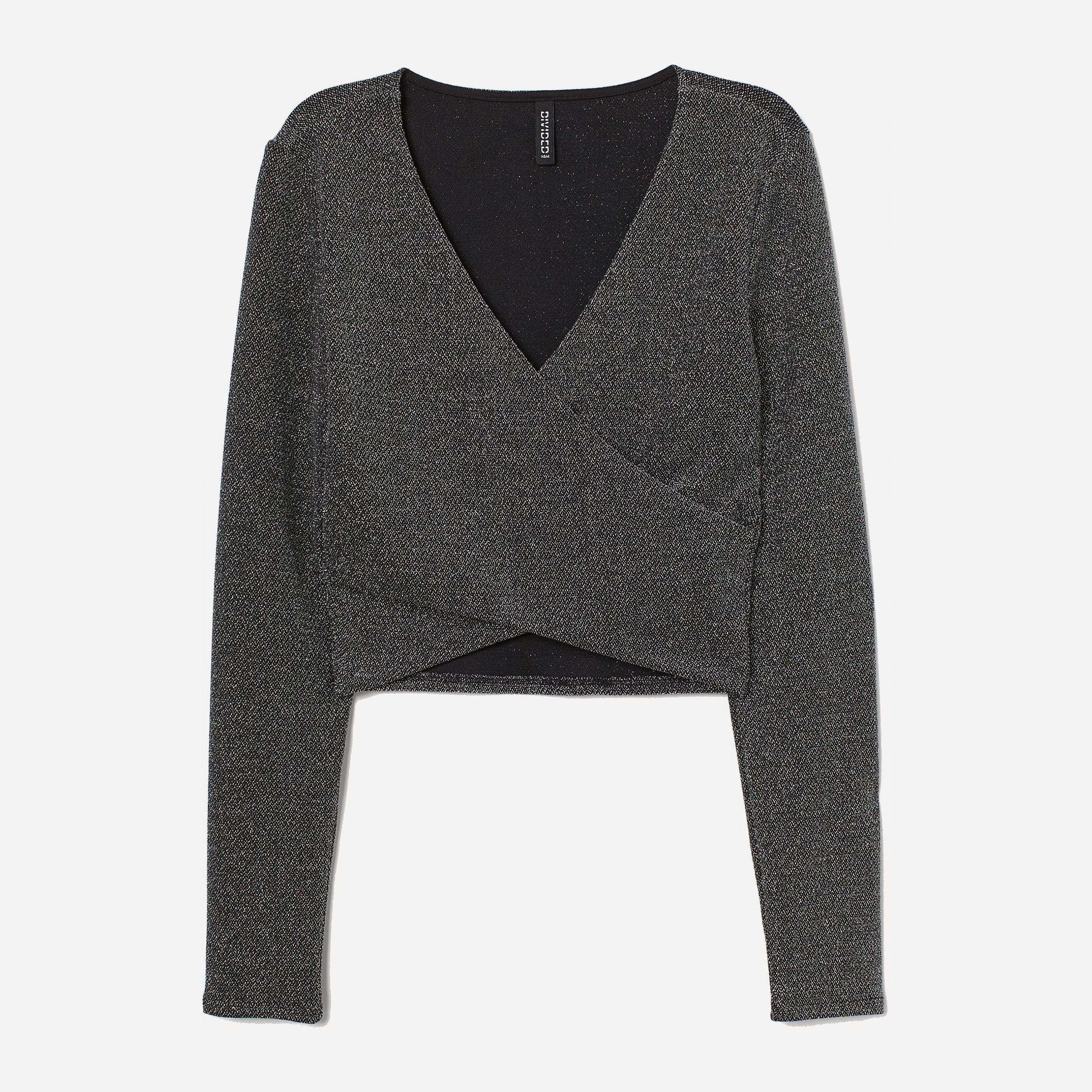 

Топ H&M 7925170 XS Черный с серебристым