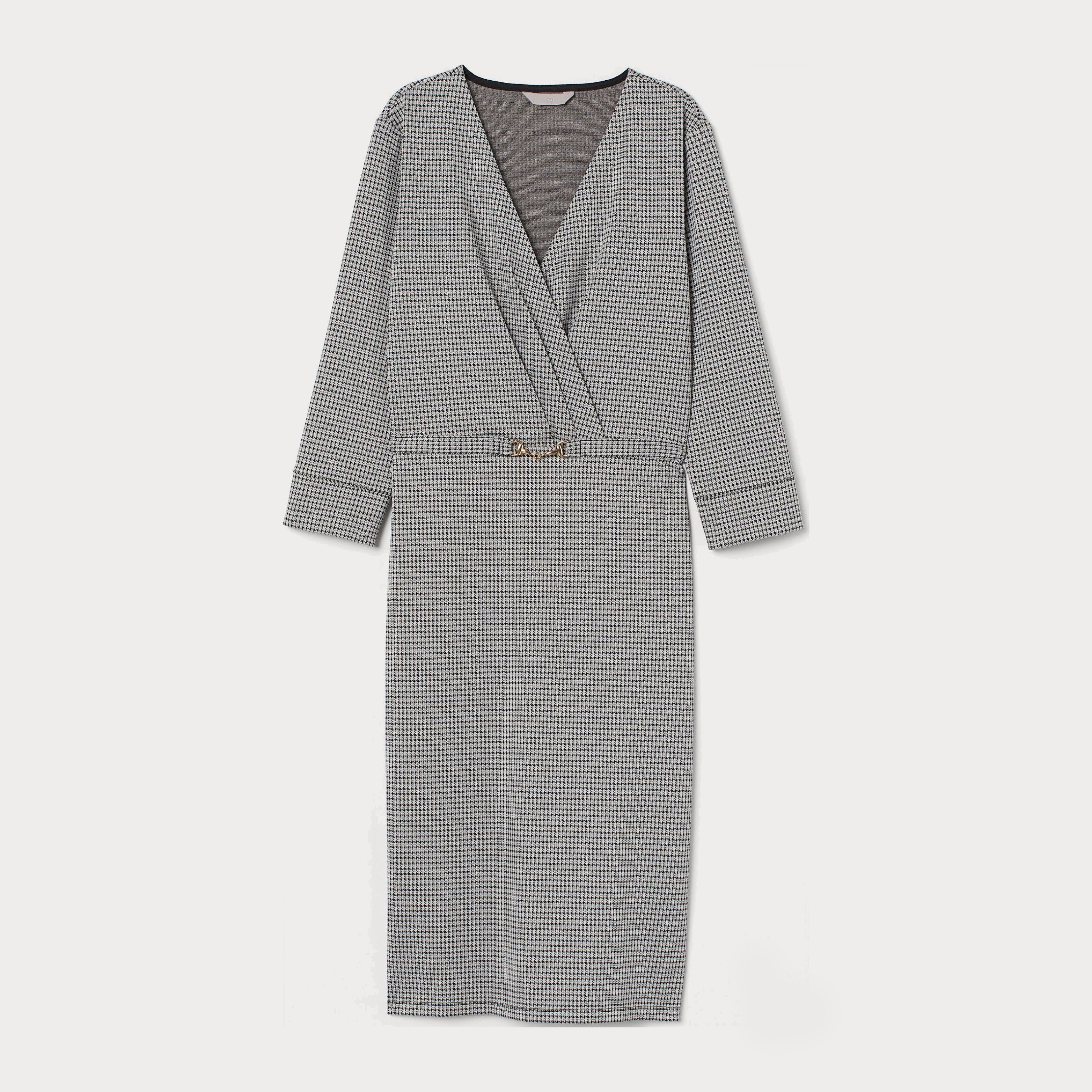 

Платье H&M 8282681 XS Светло-бежевое с черным