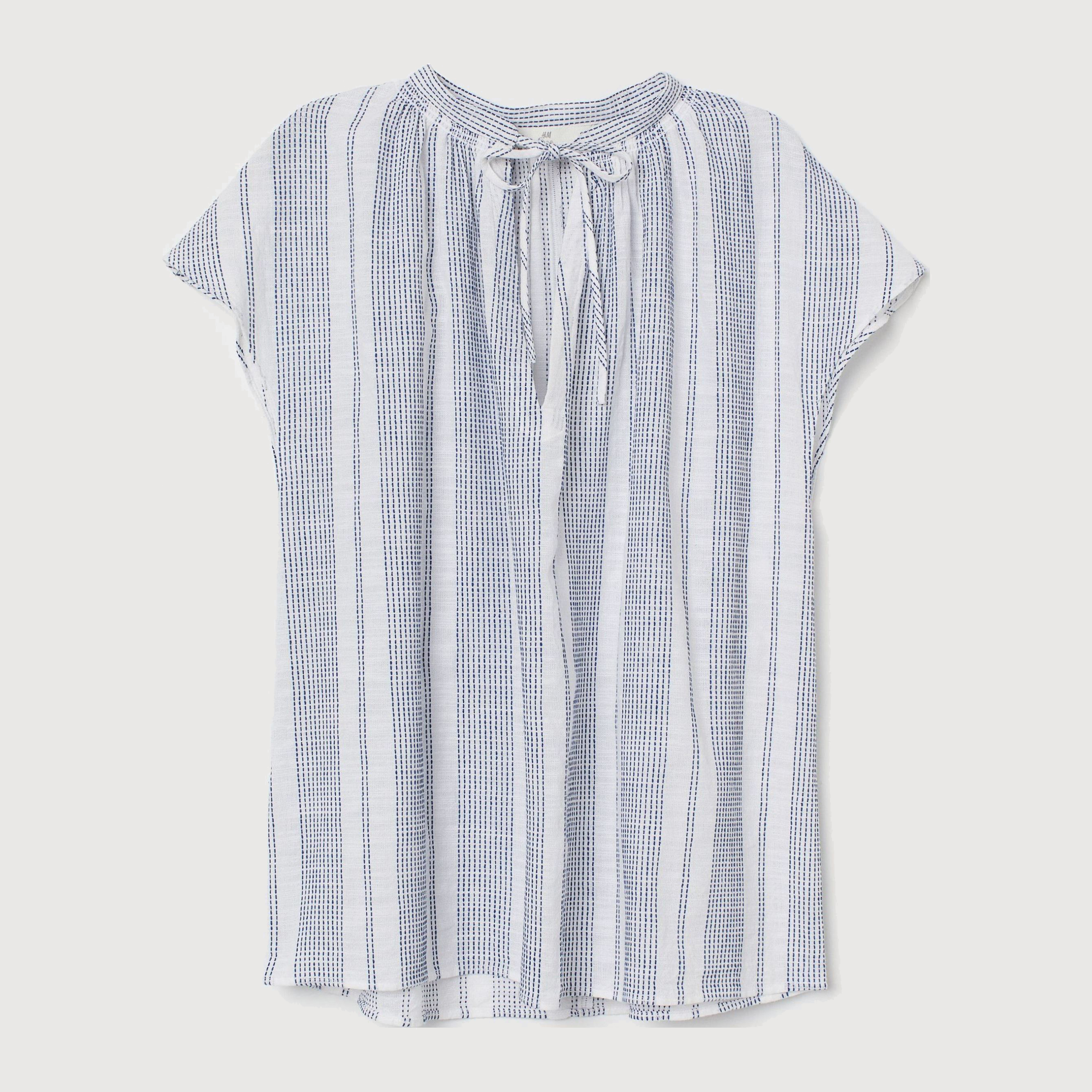 

Блузка H&M 8170671 XS Белая с синим