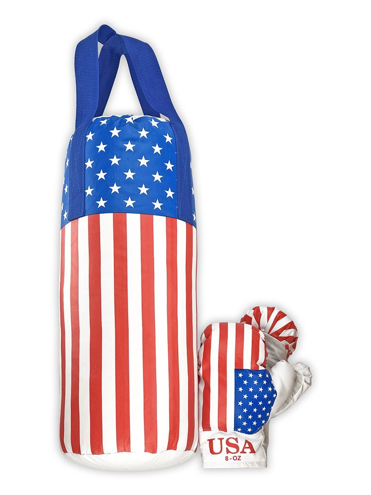 

Боксерский набор Danko Toys USA L-USA Синий/Красный груша с перчатками