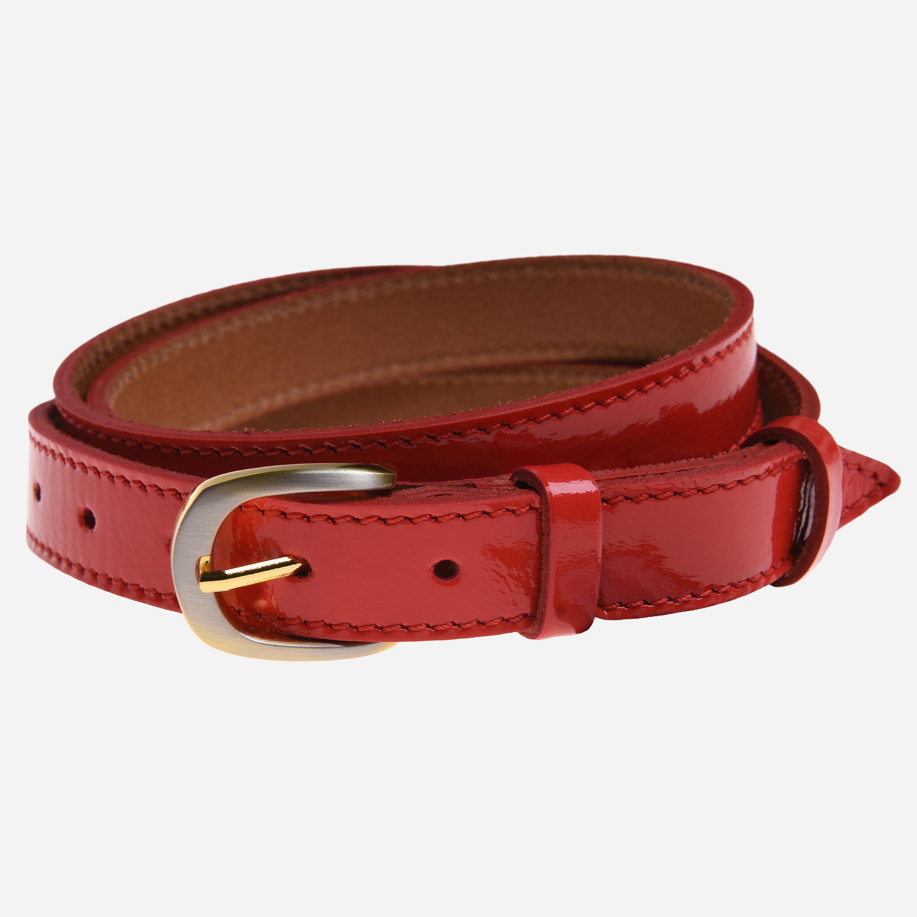 

Женский ремень кожаный Sergio Torri 8-0030 85-115 см Красный лаковый