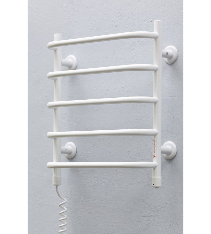 

Полотенцесушитель электрический Теплый Мир Стеир 495x470 мм с кнопочным переключателем Белый правосторонний
