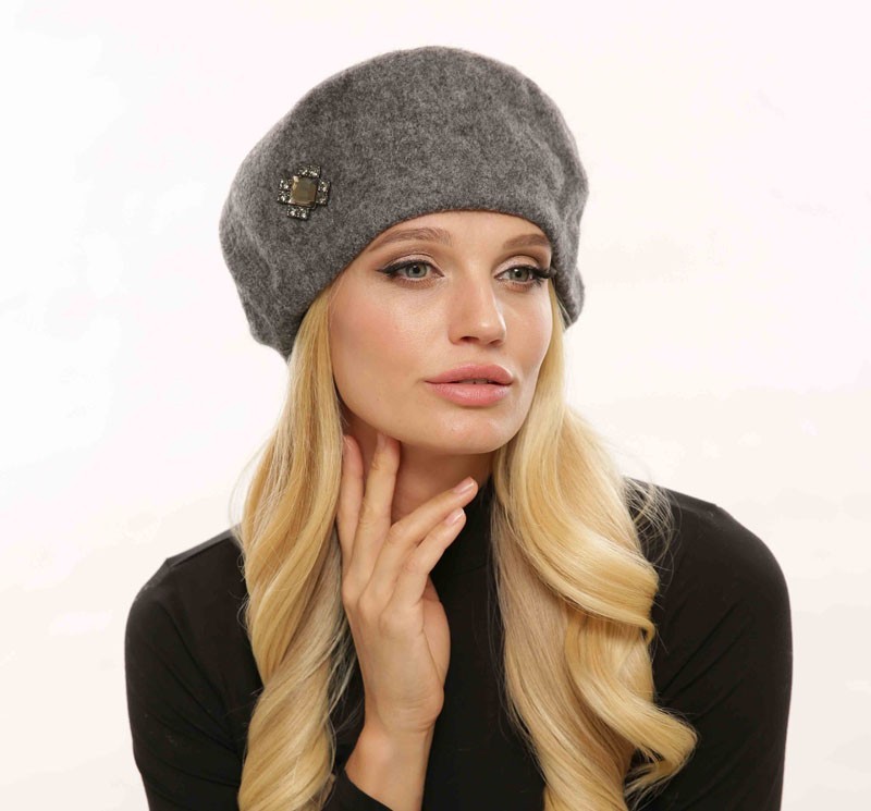 

Женский берет CR-30176-GRY one size серый
