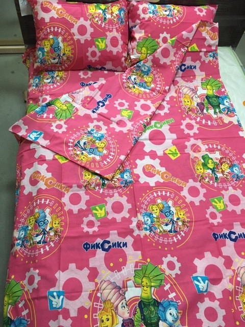 

Комплект детское постельное белье полуторка Тиротекс Фиксики на розовом