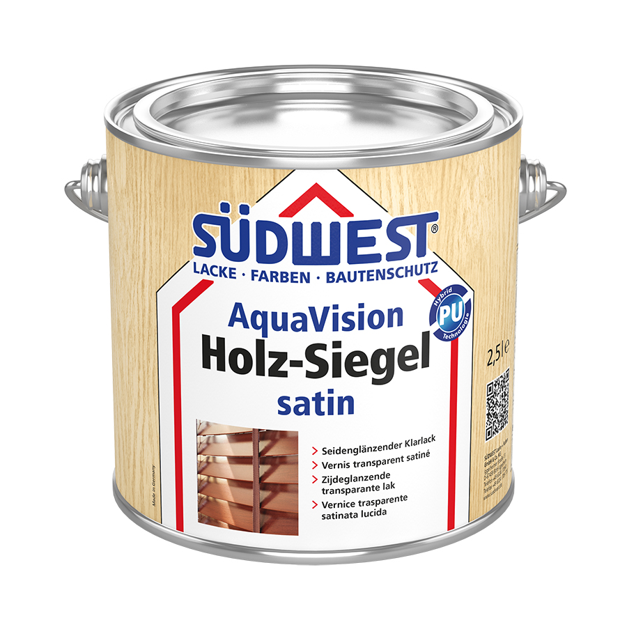 

Лак для дерева SUDWEST AquaVision Holz-Siegel satin на водній основі (матовий) 0.75 л (30985-002)