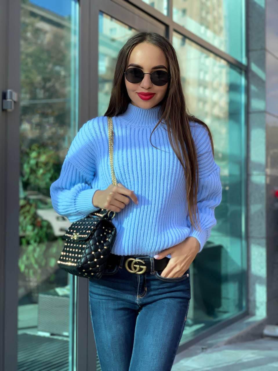 

Fashions • Свитер женскии оверсаи з Лина Fashions 42-52 голубой (850)