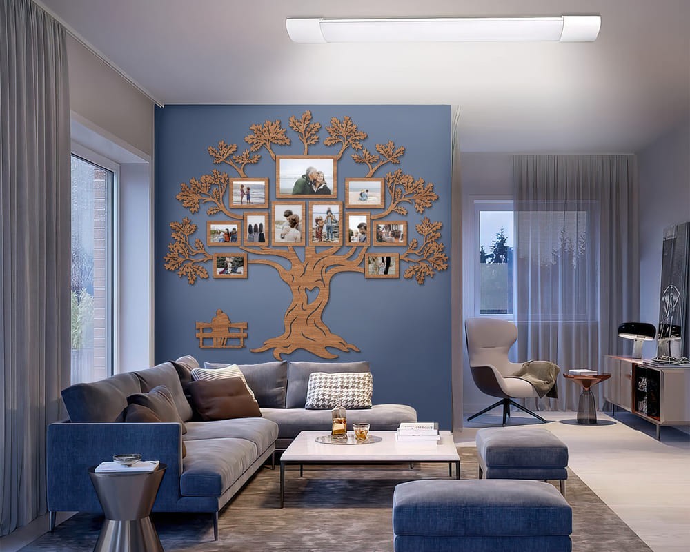 

Семейное дерево для фотографий 11 рамок LikeWood Happy Family S 130 × 114 см Светлый орех