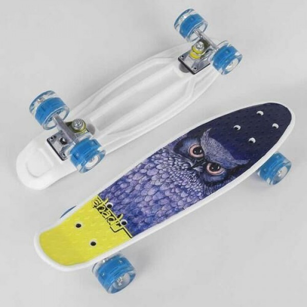 

Скейт пенни борд Best Board F 8740 Колеса с подсветкой Полиуретан Дека 55 см для фрирайда Принт