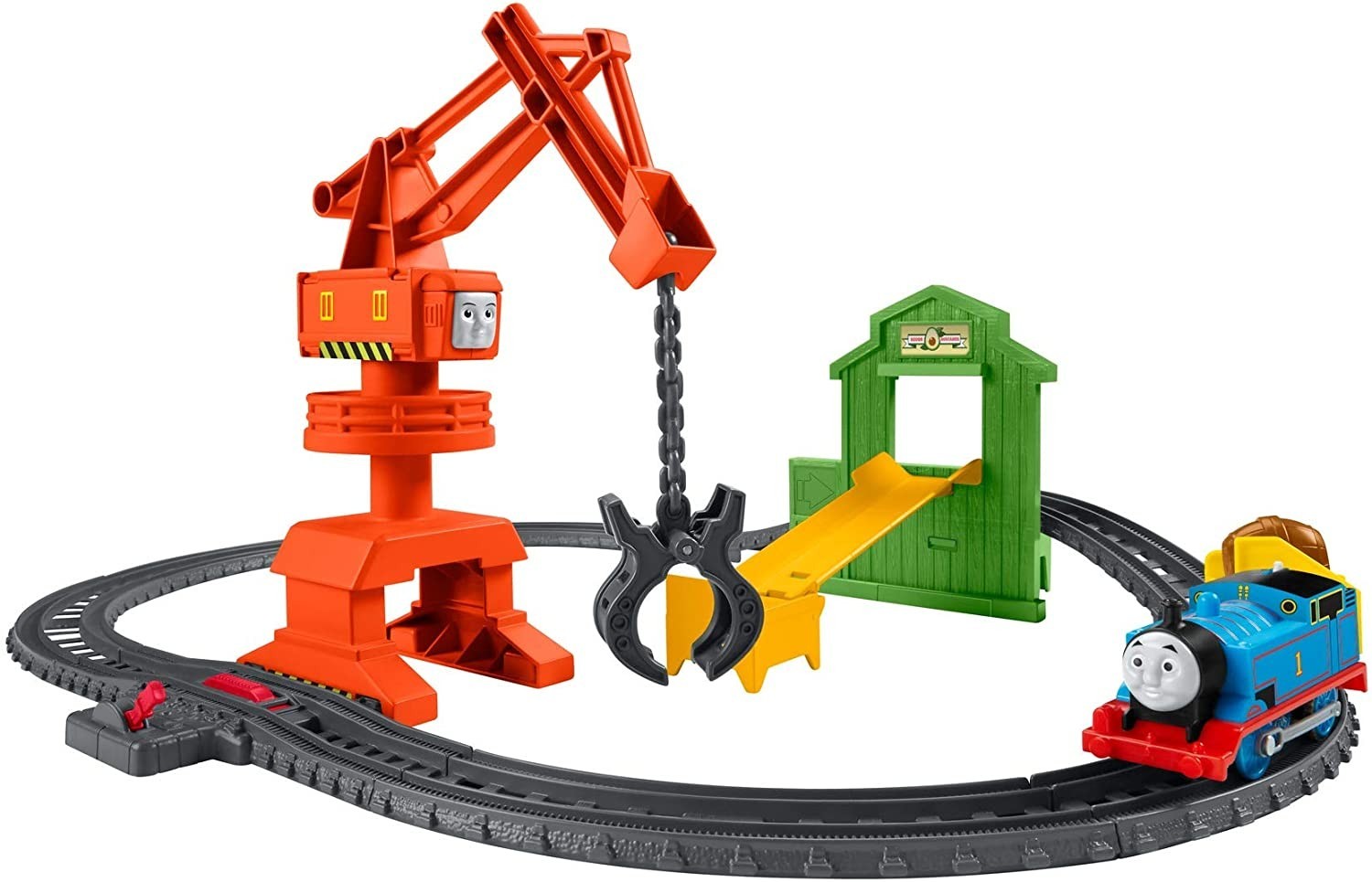 

Моторизована залізниця Fisher-Price Thomas & Friends Trackmaster Cassia Crane & Cargo Set Томас і кран (GHK83)