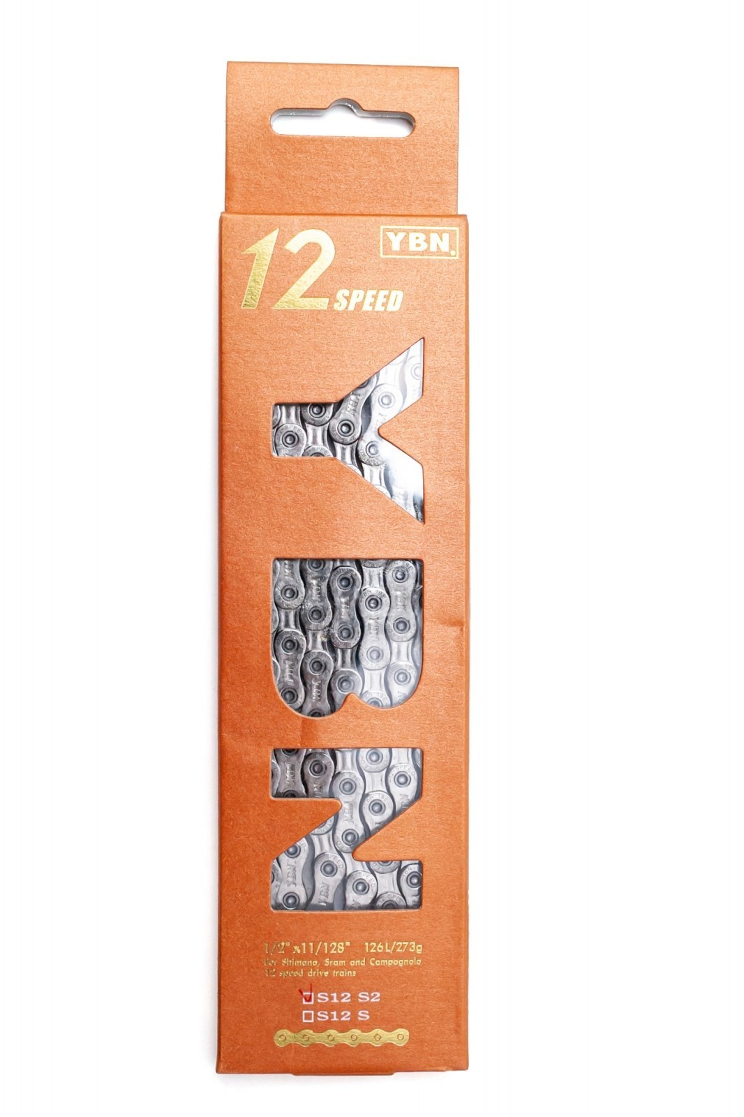 

Цепь велосипедная 12 скоростей YBN S-12 silver/silver с замком