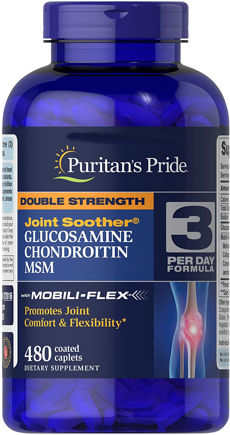 

Хондропротектор Puritan's Pride Double Strength Glucosamine, Chondroitin & MSM Joint Soother 480 таблеток (438433772)