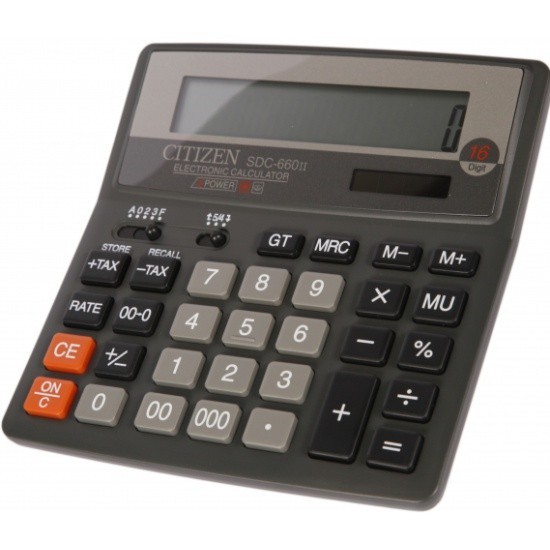 

Калькулятор электронный Citizen 16-разрядный (SDC-660II)
