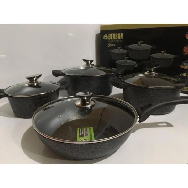 

Набор посуды из 8 предметов Benson Elite BN 333 Black